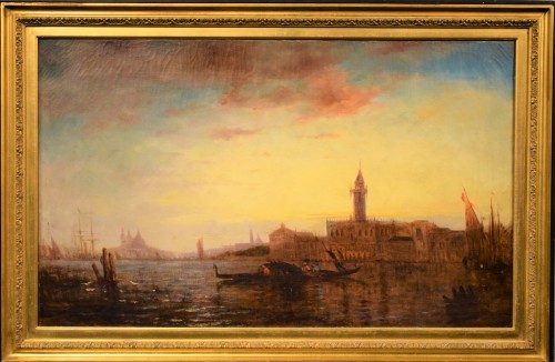 &quot;Sunset in Venice on the Lagoon&quot; P.G. Lepinay (1842-1885)